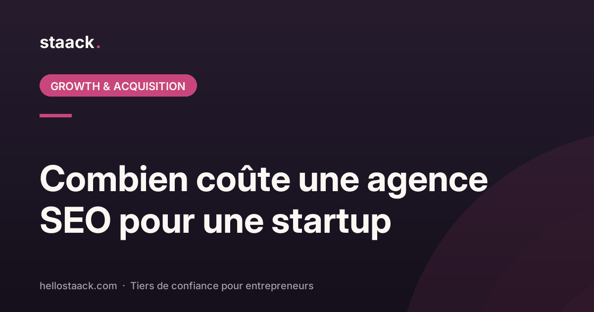 Combien coûte une agence SEO pour une startup ?