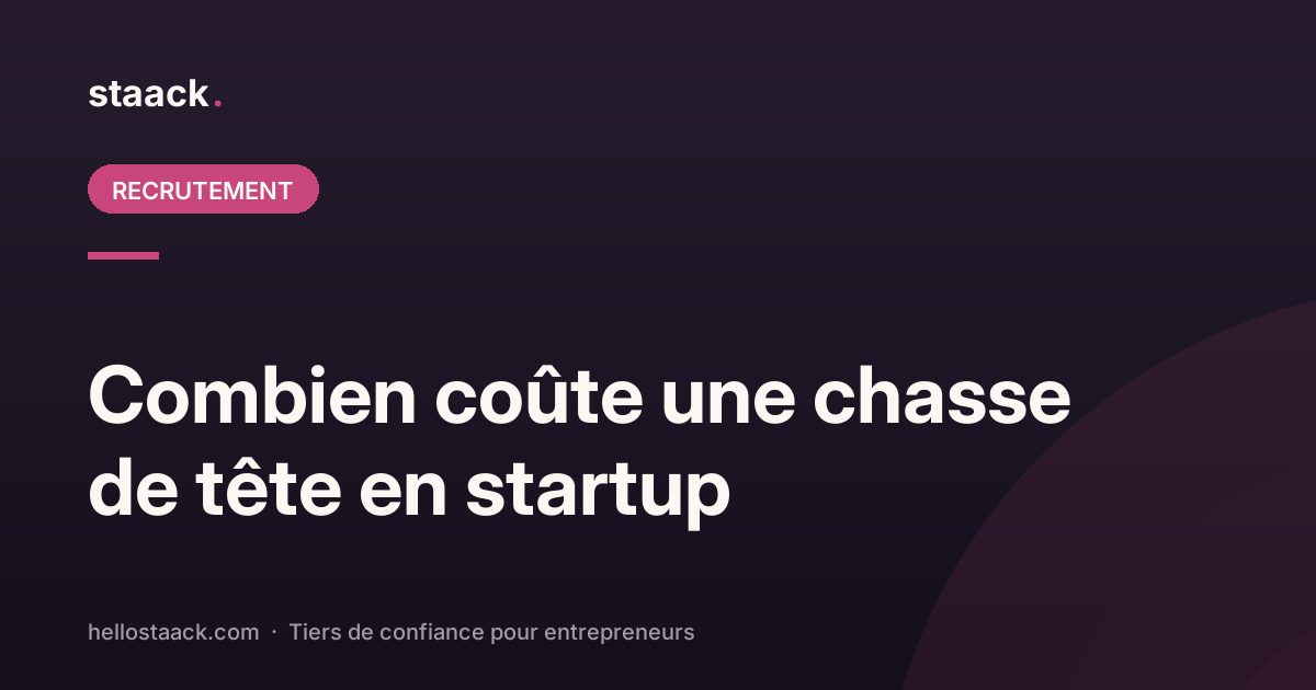 Combien coûte une chasse de tête en startup ?