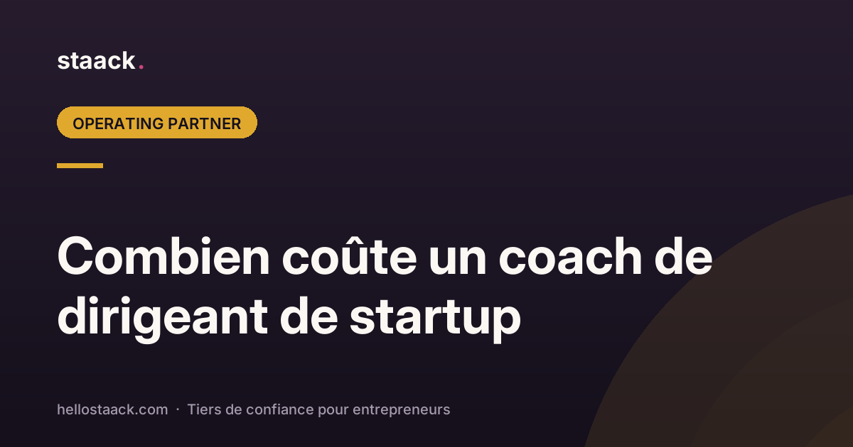Combien coûte un coach de dirigeant startup ?