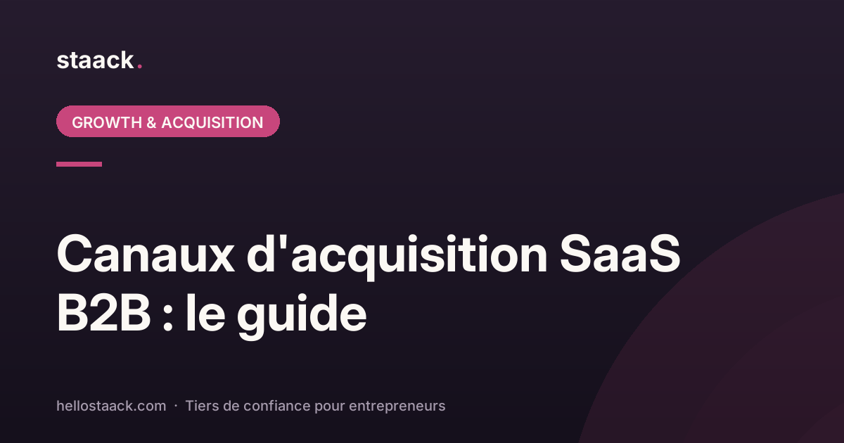 Canaux d'acquisition SaaS B2B : le guide