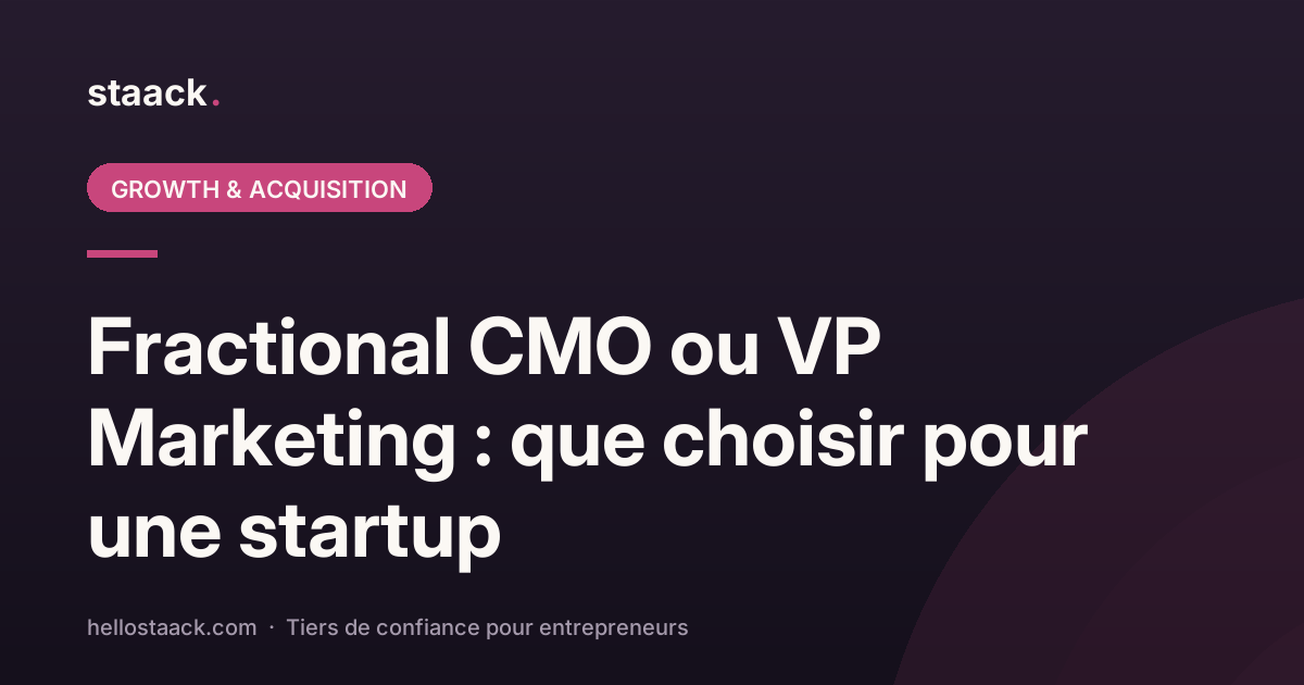 Fractional CMO ou VP Marketing : que choisir ?